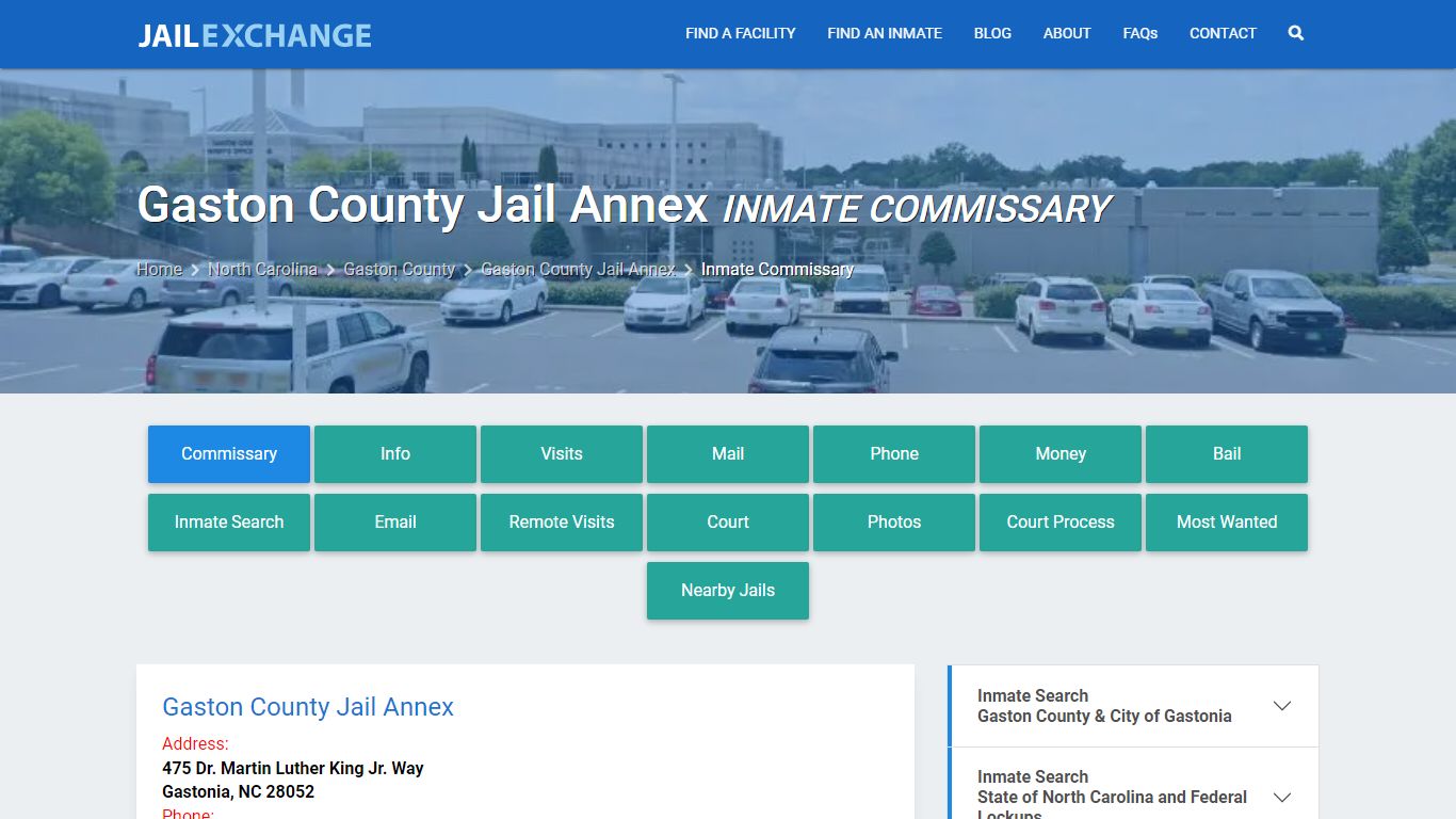 Gaston County Jail Annex Inmate Commissary - Jail Exchange